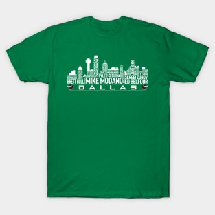 Dallas Hockey Team All Time Legends, Dallas City Skyline T-Shirt